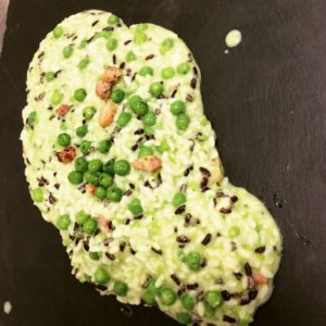 Risotto con piselli e pancetta