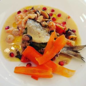 Filetto di orata farcita con spinaci al profumo di mare